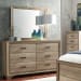 Sun Valley - 3 Piece Bedroom Set (King Upholstered Bed, Dresser & Mirror) - Light Brown