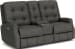 Devon - Fabric Power Reclining Loveseat With Console & Power Headrests - Dark Gray
