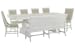 Heron Cove - Extendable Trestle Dining Table With 4 Upholstered Side Chairs, 2 Host Chairs And Bench - Chalk White And Dovetail Gray