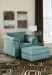 Darcy - Sky - 2 Pc. - Chair with Ottoman
