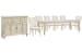 Newport - Extendable Rectangular Dining Table With 6 Arm Chairs And Buffet - Alabaster