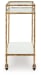 Plattfield - Antique Gold Finish - Bar Cart