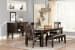 Haddigan - Dark Brown - 7 Pc. - Extension Table, 4 Side Chairs, Bench, Server