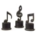 Music Notes - Metal Figurines (Set of 3) - Black
