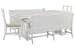 Heron Cove - Extendable Trestle Dining Table With 2 Benches And 2 Side Chairs - Chalk White And Dovetail Gray