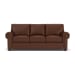 Carson - Leather Sofa, Nailhead Trim - Dark Brown