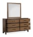 Ridgefield - Double Drawer Dresser With Landscape Mirror - Russet
