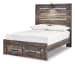 Drystan - Full Panel Bed With 2 Storage Drawers - Brown / Beige