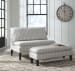 Arrowrock - White / Gray - Accent Bench - Pillow Back & Seat