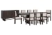 Tauren - Extendable Double Pedestal Dining Table With 8 Upholstered Side Chairs And Buffet - Coffee Bean / Beige