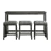 Oak Lawn - Bar Table Single Pack (Table + 3 Gray Fabric Stools) - Charcoal Gray
