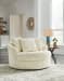 Lindyn - Beige - Oversized Swivel Accent Chair
