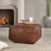 Kona - Leather Pouf - Brown