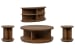 Oswald - Round Cocktail Table With 2 End Tables And Sofa Table - Brown