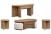 Hayden - Lift Top Storage Cocktail Table, 2 Upholstered Stools With 2 End Tables And Demilune Sofa Table - Golden Oat