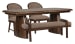 Belville - Extendable Trestle Dining Table With 2 Upholstered Side Chairs And Bench - Chestnut Brown