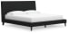 Cadmori - Black - King Upholstered Bed With Roll Slats