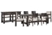 Tauren - Trestle Dining Table With 4 Side Chairs, 2 Upholstered Side Chairs And Sideboard - Coffee Bean / Beige