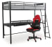 Broshard - Black - Twin Loft Bed With Desk