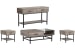 Fenwick - Rectangular Lift Top Cocktail Table With 2 End Tables And Sofa Table - Whitetail Brown And Smoke Glass