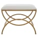 Upholstered Accent Stool - Antique Brushed Brass