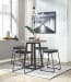 Showdell - Gray/Black - 5 Pc. - Round Dining Room Counter Table, 4 Barstools