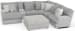 Abraxas - 6 Piece Power Reclining Sectional With Lay-Back Chaise, 2 Reclining Seats, And Included Cocktail Ottoman (LSF Chaise) - Moonstruck