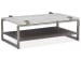 Paradox - Rectangular Cocktail Table With 2 Accent Tables And Sofa Table - Pearl White And Roasted Almond And Brushed Platinum