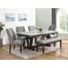 Everdeen - 6 Piece Dining Set Table, Four Chairs and Bench - Charcoal