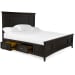Westley Falls - Complete King Panel Bed With Storage Rails - Graphite