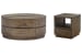 Baisden - Round Lift Top Cocktail Table With End Table - Tobacco