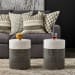 Hieroglyphics - Garden Stool - Gray / White