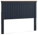 Landocken - Brown / Blue - Queen Panel Headboard