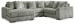 Lindyn - Fog - 4-Piece Sectional With LAF Corner Chaise