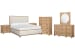 Coventry - King Upholstered Panel Bed, 2 Nightstands, Drawer Dresser With Square Mirror And Drawer Chest - Honey Wheat