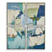 Cool Outlook - Framed Canvases (Set of 4) - Black / Blue / Green