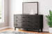 Toretto - Charcoal - 7 Pc. - Dresser, Mirror, Chest, Queen Panel Bookcase Bed