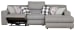 Rockport - 3 Piece Power Reclining Sectional With 1 RSF Lay-Back Chaise, 1 Armless Chair And 1 Lay-Flat Recliner - Gray