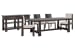 Tauren - Trestle Dining Table With 2 Side Chairs, 2 Upholstered Side Chairs And Sideboard - Coffee Bean / Beige
