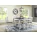 Kayla - 7 Piece Counter Height Dining Set, Table & Six Chairs - Gray / White