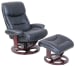 Dawson - Swivel Pedestal Recliner And Ottoman - Black