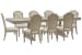Marisol - Extendable Trestle Dining Table With 8 Upholstered Side Chairs - Fawn