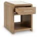 Dovander - Rectangular End Table - White / Natural