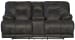 Voyager - Fabric Power Lay Flat Reclining Console Loveseat - Slate