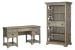 Tinley Park - Desk With Bookcase - Dove Tail Gray