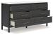 Cadmori - Black / White - 6 Pc. - Dresser, Mirror, Chest, Queen Upholstered Panel Bed