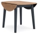 Gesthaven - 5 Pc. - Round Dining Room Drop Leaf Table, 4 Side Chairs - Natural / Blue