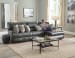 Como - 3 Piece Italian Leather Match Manual Reclining Sofa / Chaise With 1 Reclining Seat And RSF Chaise - Steel