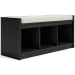 Yarlow - Dark Gray - Bench With 3 Open Storages