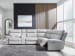 Social Pointe - Pearl / Ash - 6-Piece Reclining Sectional With Storage Console